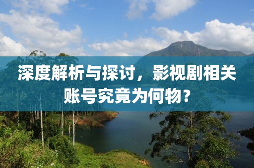 深度解析与探讨，影视剧相关账号究竟为何物？